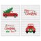Big Dot of Happiness Merry Little Christmas Tree - Unframed Red Truck Christmas Linen Paper Wall Art - Set of 4 - Artisms - 8 x 10 inches